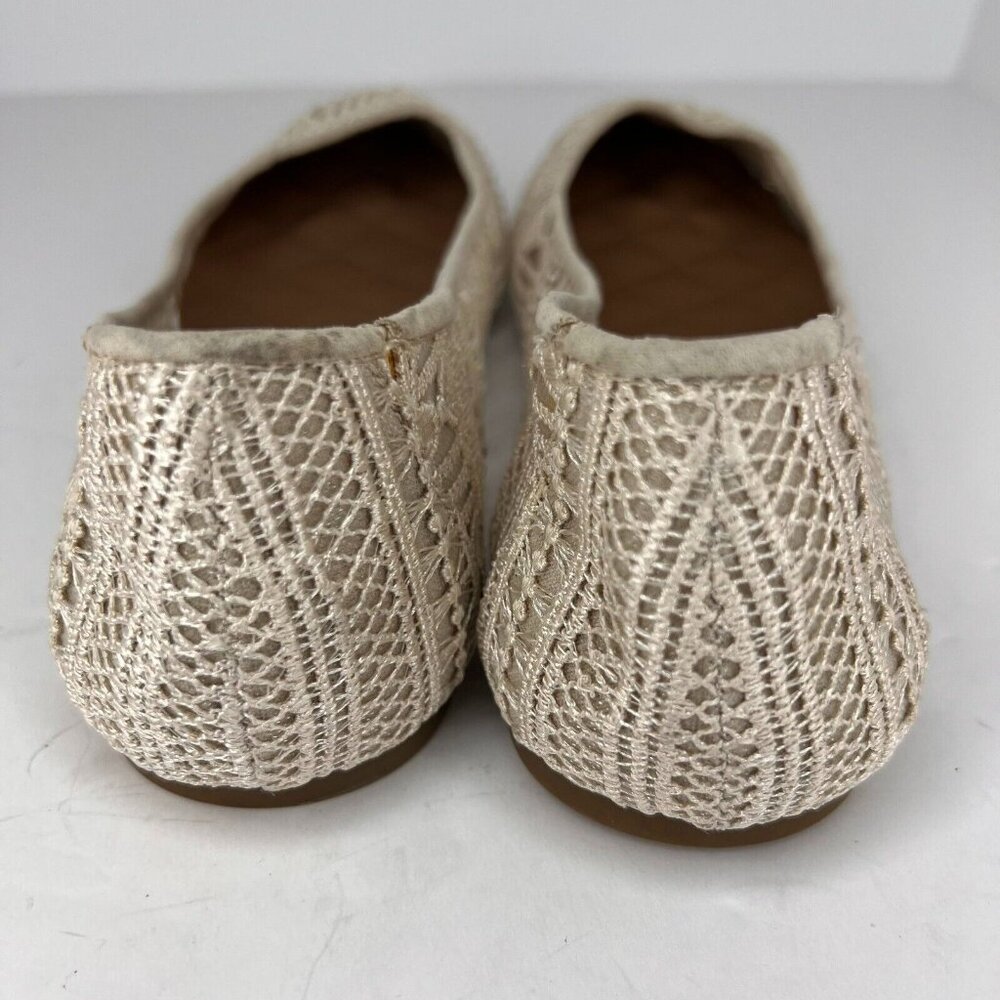 Rhodes Womens Cream Flats Slip On Lace Solid Round Toe Size 9.5M Comfort Shoes - Picture 5 of 9